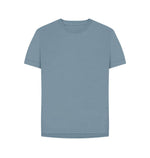 Stone Blue Plain Relaxed Fit Tee