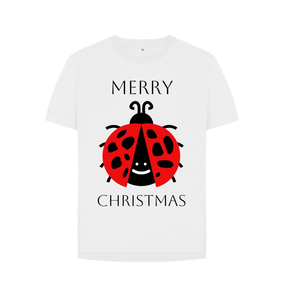 White Ladybird Christmas Relaxed Tee