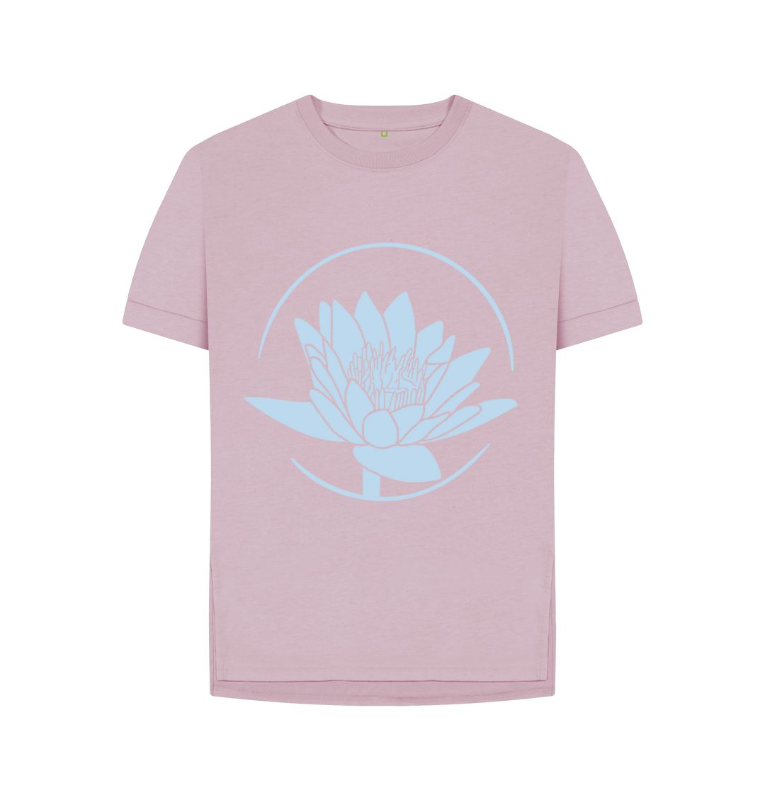 Mauve Big Blue Lotus Relaxed Tee