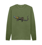Khaki Printed Sweater Front