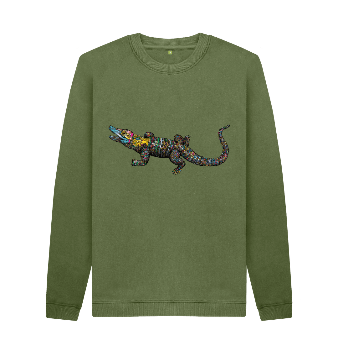 Khaki Printed Sweater Front