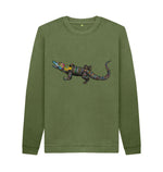 Khaki Crocodile Crew Neck Jumper