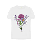 White Beautiful Pink and Purple Flowers  Relaxed Tee