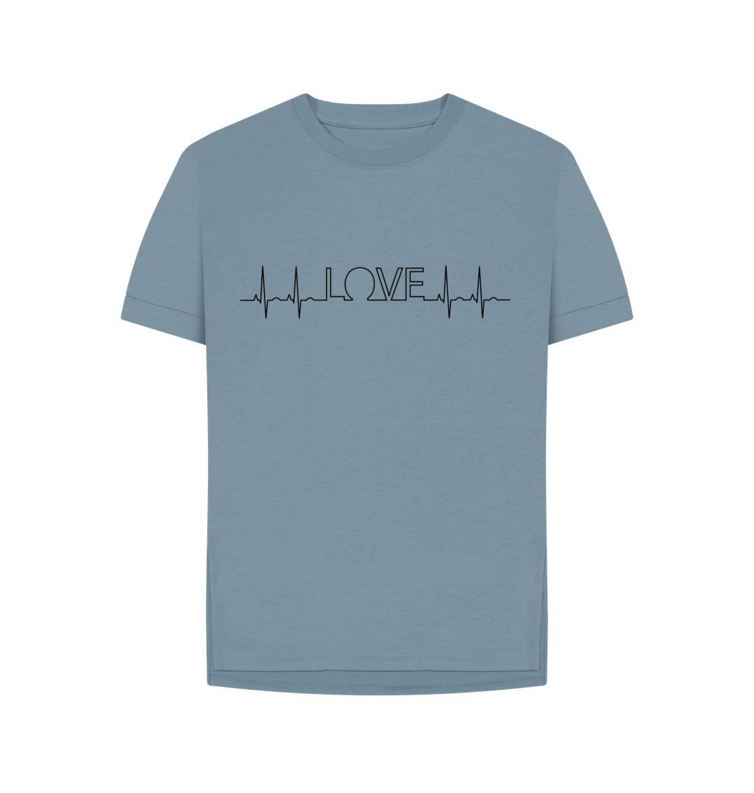 Stone Blue Love Line Relaxed Fit Tee