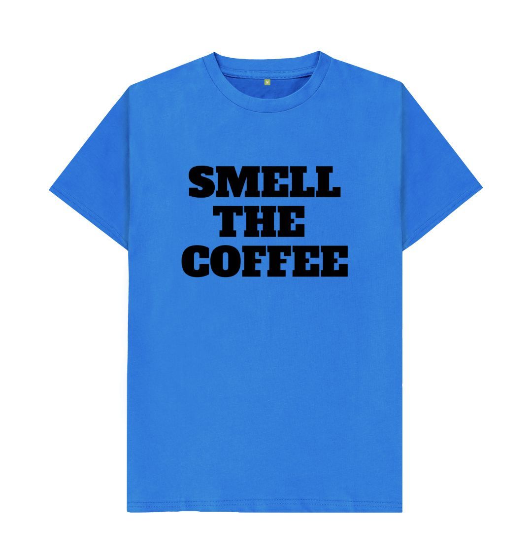 Bright Blue Smell The Coffee Tee