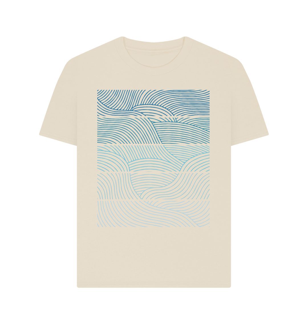 Oat Blue Patterned Waves Tee