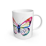 White Rainbow Butterfly Ceramic Mug