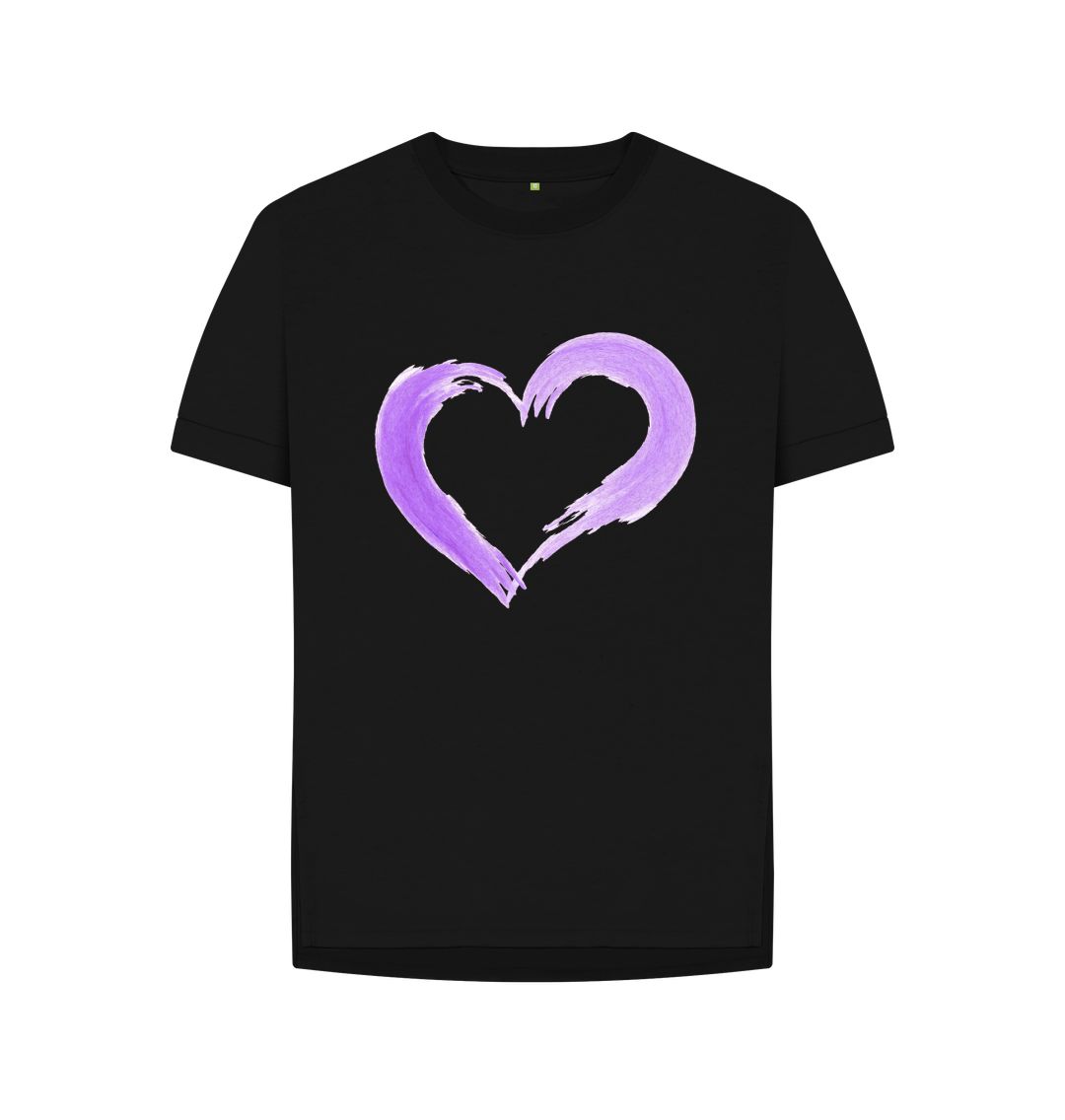 Black Love Heart Relaxed Fit Tee