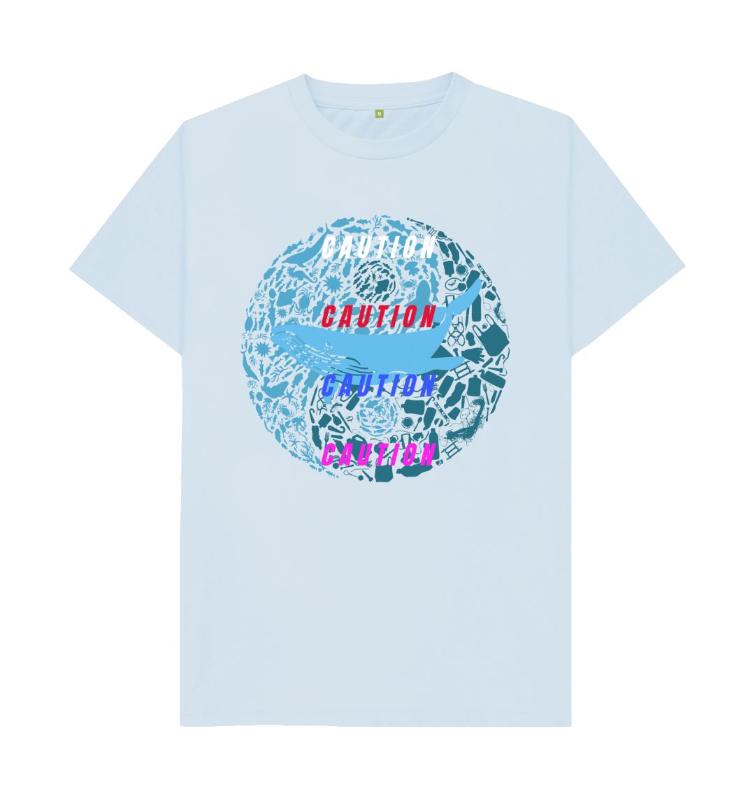 Sky Blue Plastic Caution Tee