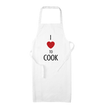 White I Love To Cook Apron