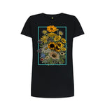 Black Wild Flowers Tee Dress