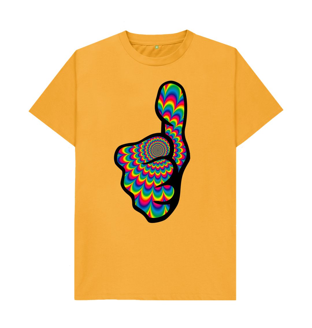 Mustard Pyschadelic Thumbs Up Tee