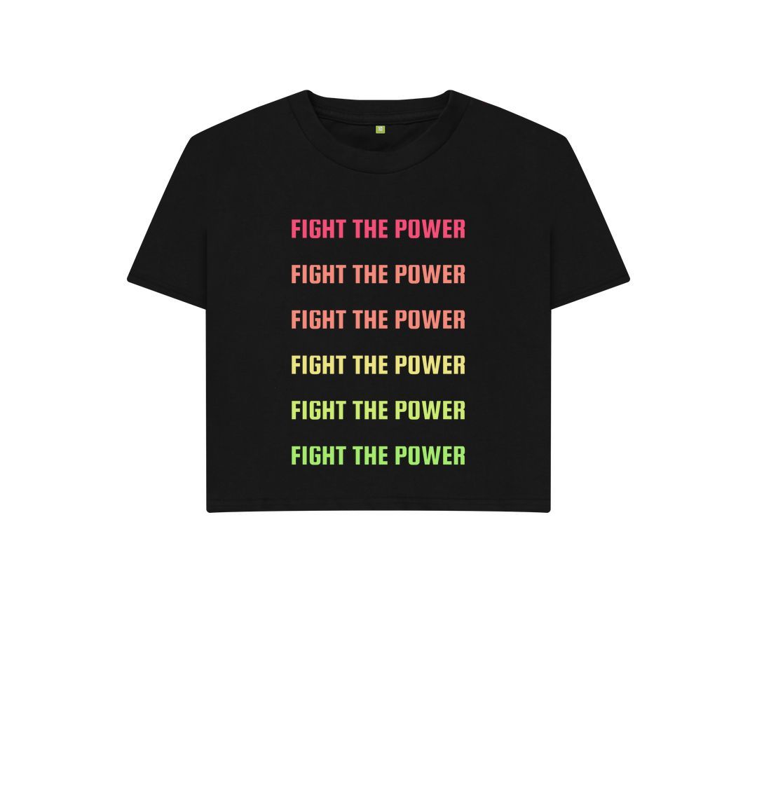 Black Fight The Power Boxy Tee