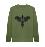 Khaki Printed Sweater Front