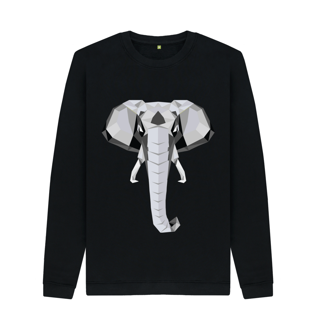 Black Printed Sweater Front