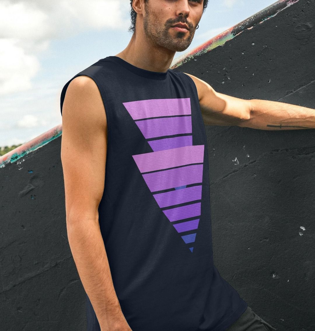 Purple Triangles Vest Top