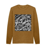 Brown Scribble Crew Neck Jumper