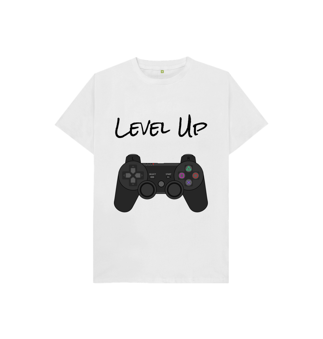 White Playstation Level Up Tee