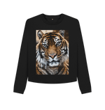 Black Printed Boxy Jumpers Front