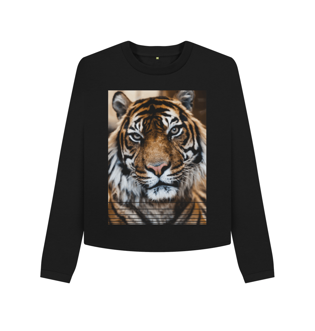 Black Printed Boxy Jumpers Front