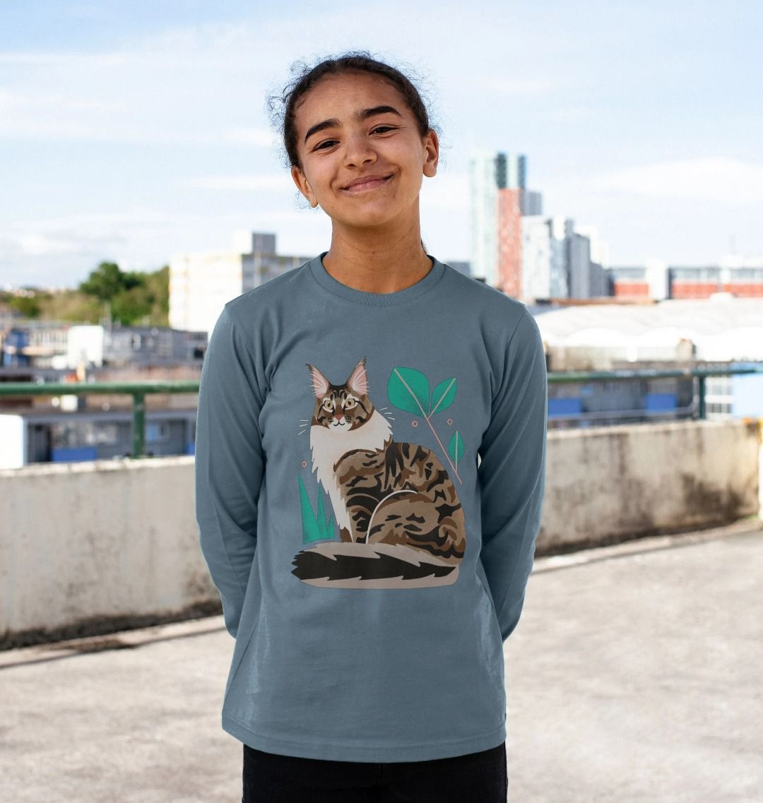 Brown Cat Long Sleeve Tee