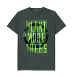 Dark Grey Plant More Trees With Peace Tee