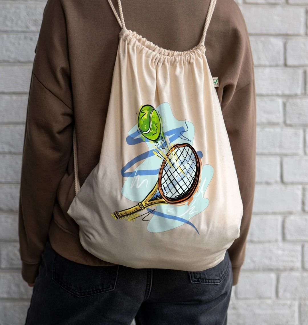 Tennis Drawstring Bag