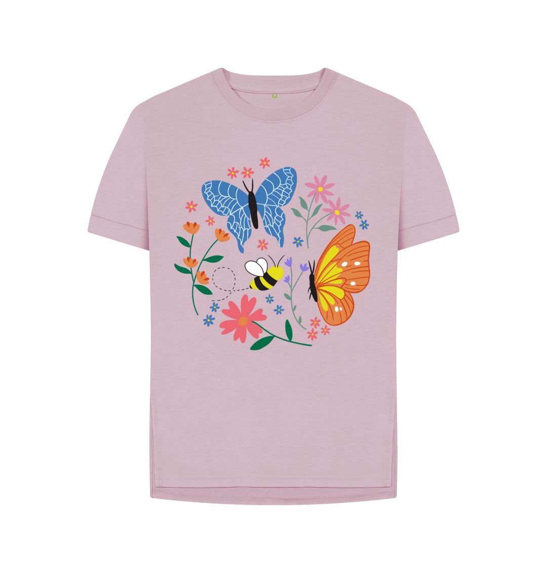 Mauve 2 Butterflies Relaxed Fit Tee