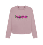 Mauve Pink Flowers Boxy Jumper