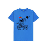 Bright Blue Skeleton On The Bike Tee