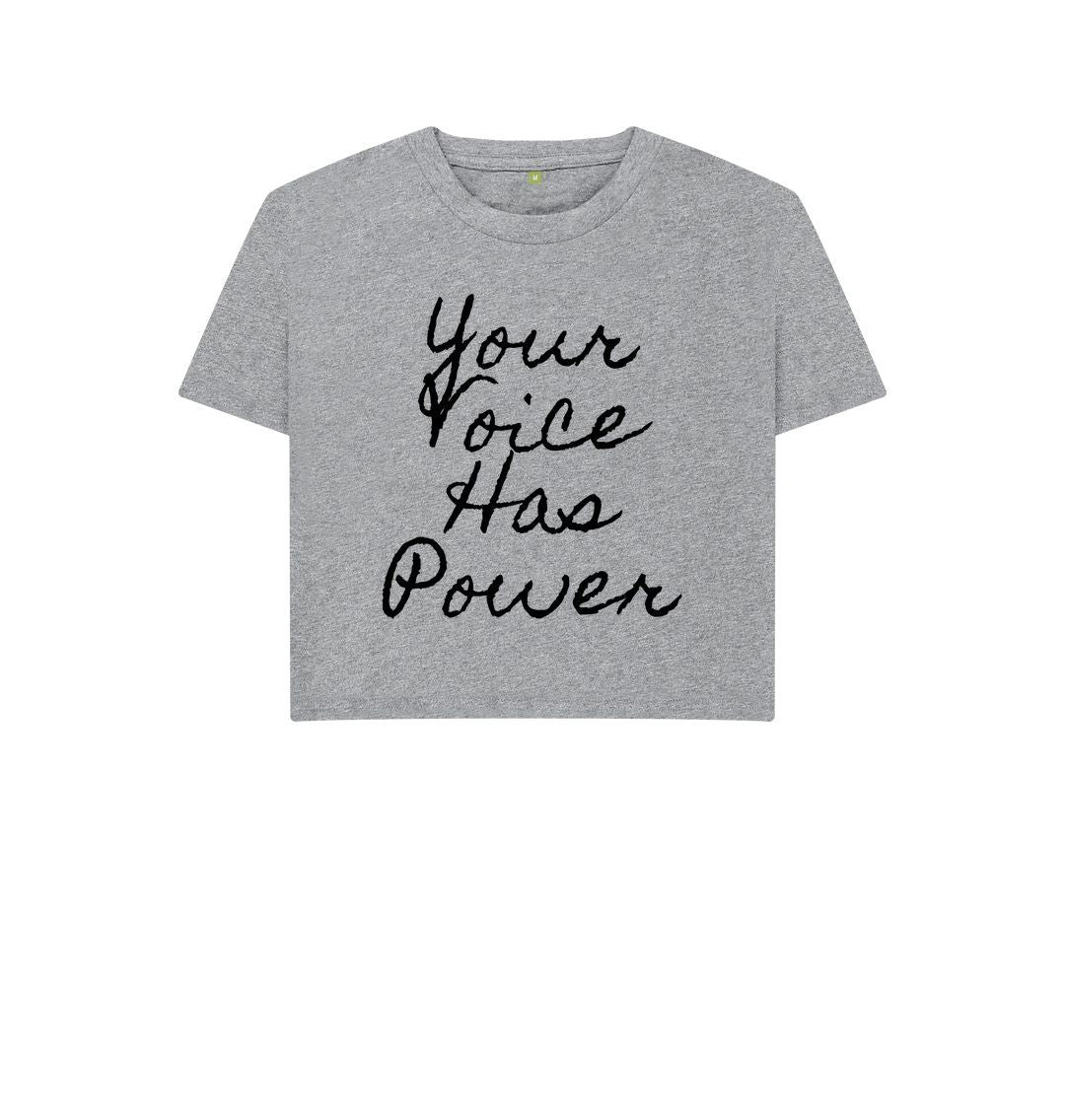 Athletic Grey Your Voice Has Power Boxy Tee