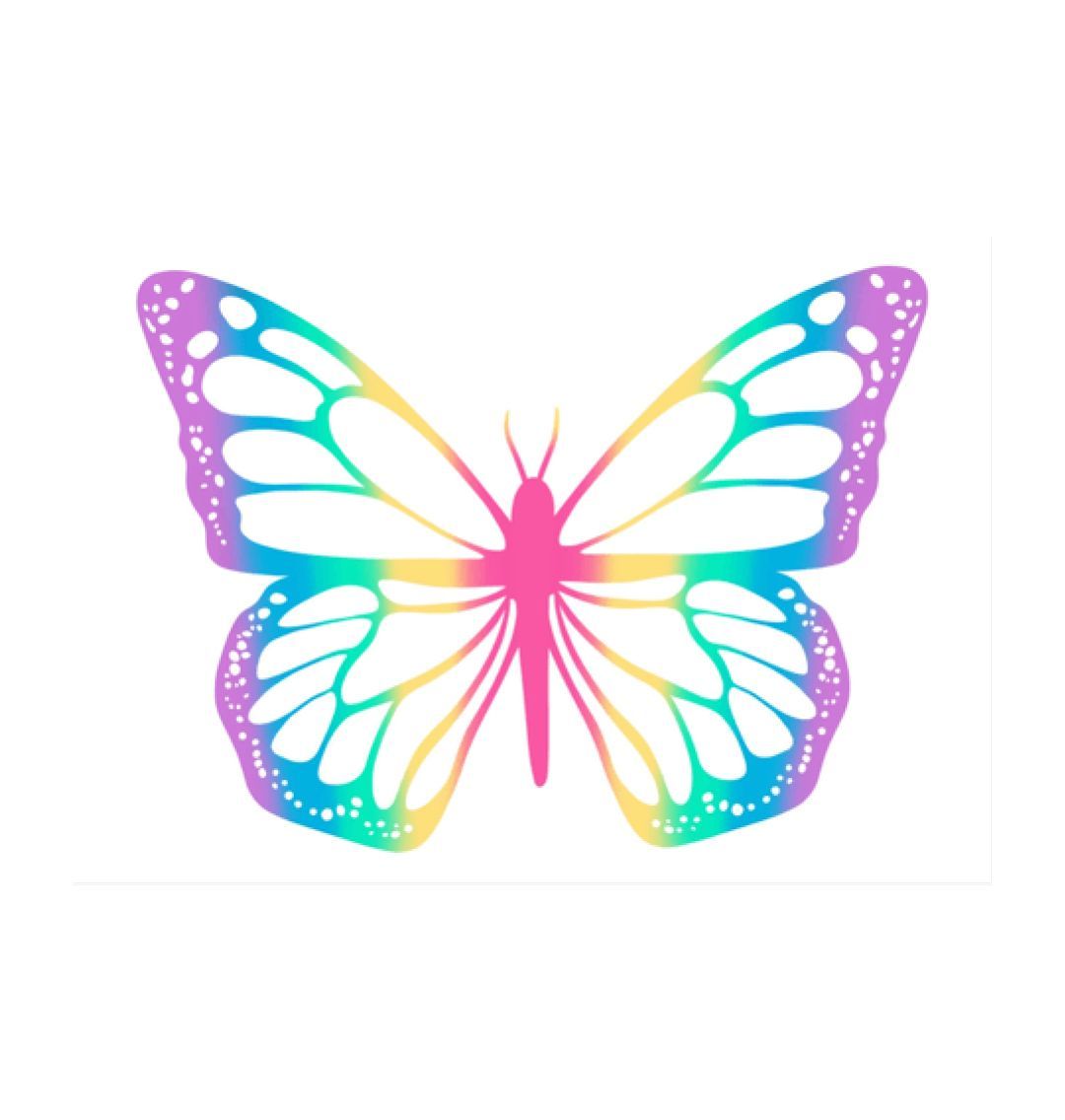 White Colourful Butterfly Poster