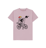 Mauve Skeleton On The Bike Tee