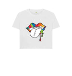 White Rainbow Lips Boxy Tee