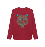 Cherry Wild Cat Tree Crew Neck Sweater