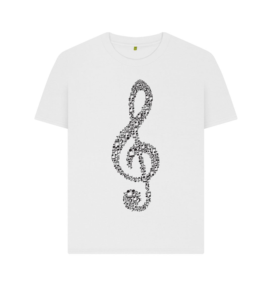 White Music Note Tee