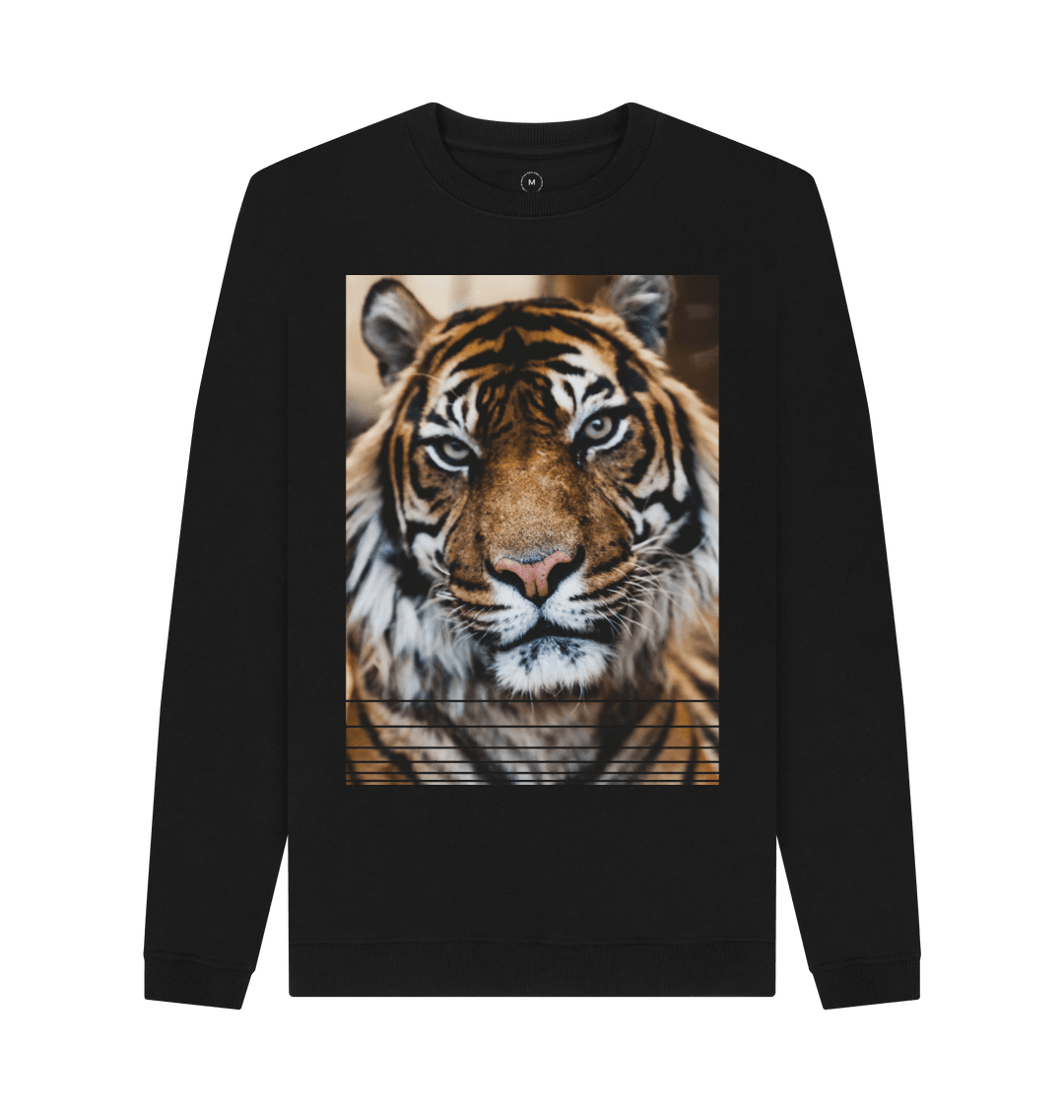 Black Recycled Printed Sweater Front