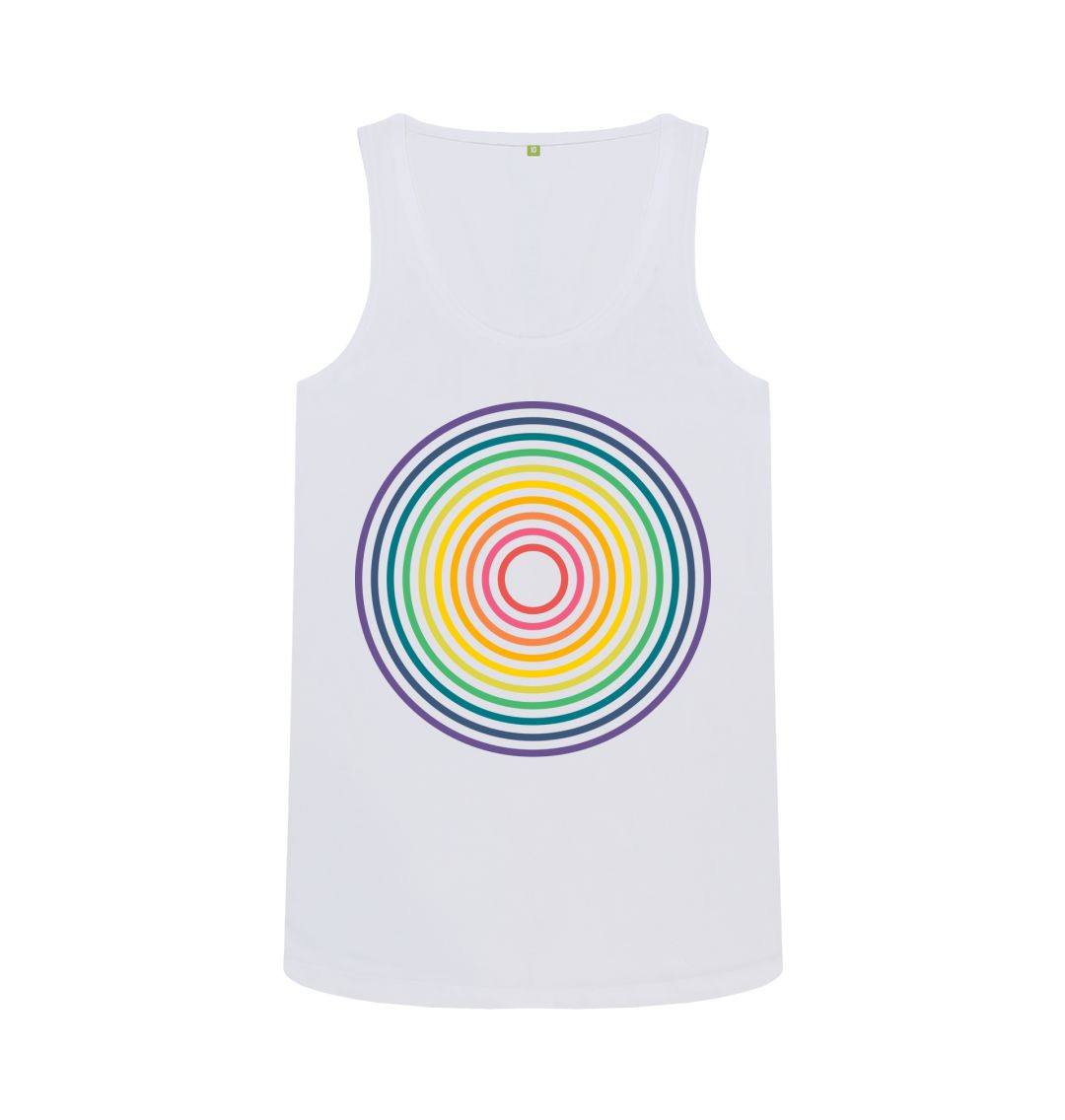 White Rainbow Circle Vest Top