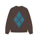 Chocolate Blue Diamonds Oversized Jumper