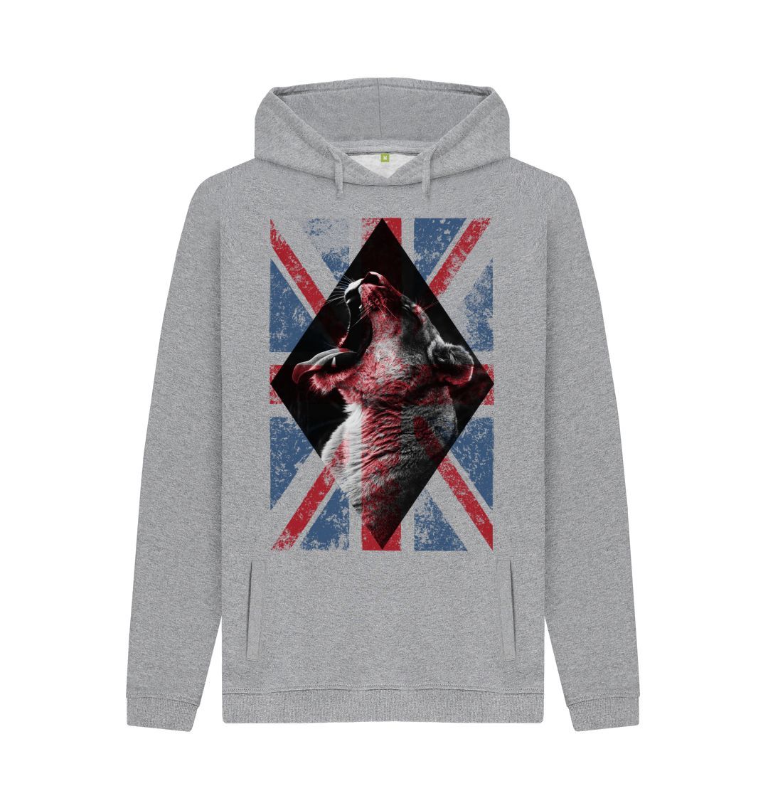 Light Heather Union Jack Lion Hoody