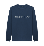 Navy Blue Printed Sweater Front
