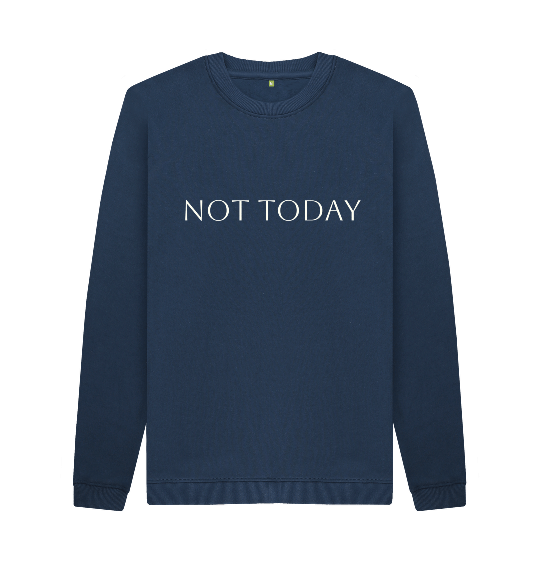Navy Blue Printed Sweater Front