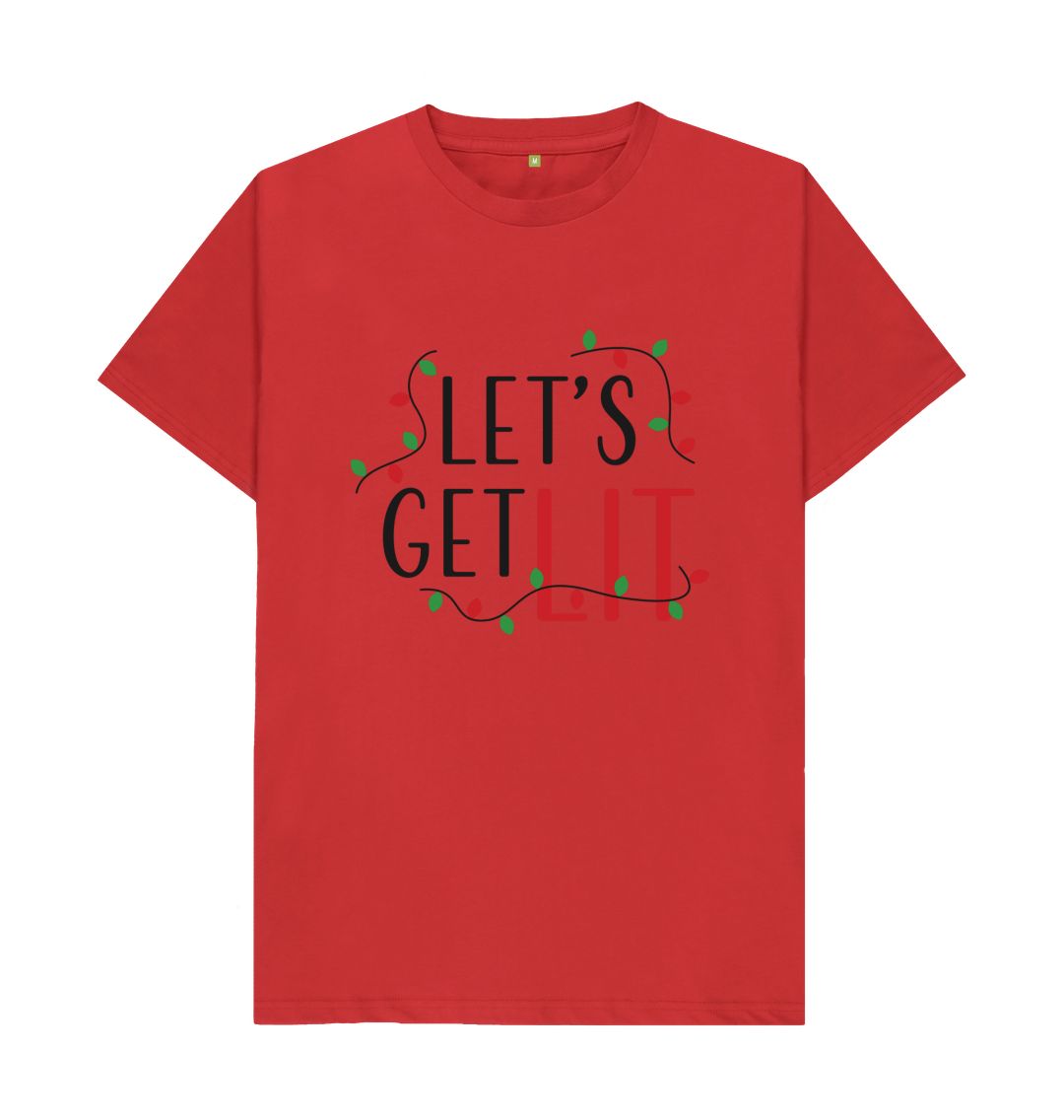 Red Let\u2019s Get Lit Tee