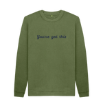 Khaki Printed Sweater Front