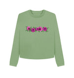 Sage Pink Flowers Boxy Jumper