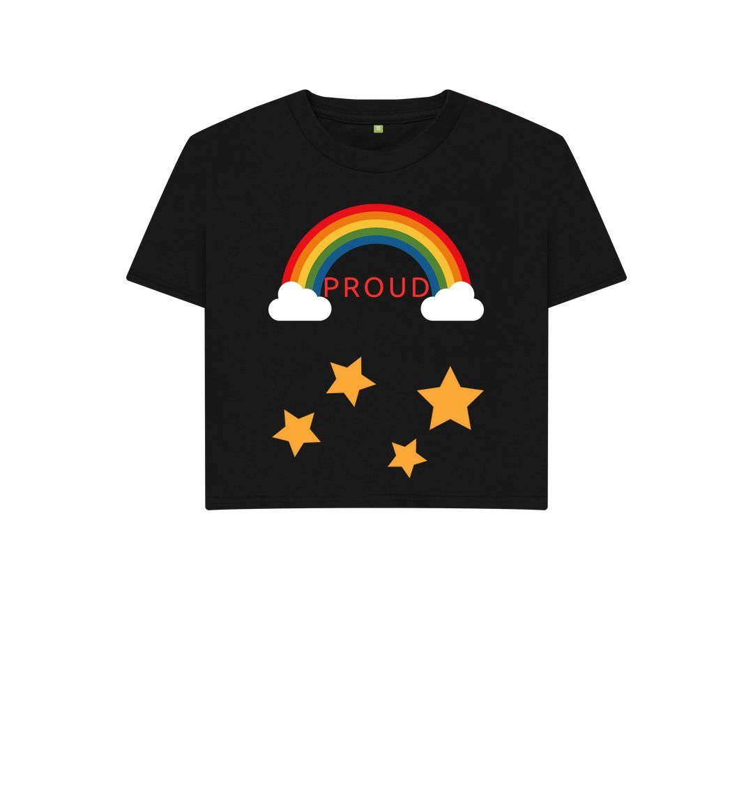 Black Rainbow And Stars Proud Boxy Tee