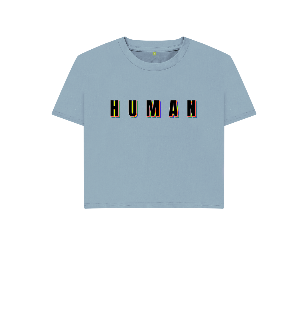 Stone Blue Printed T-shirt Front