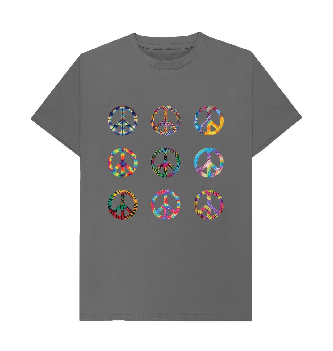 Slate Grey Colourful Peace Tee