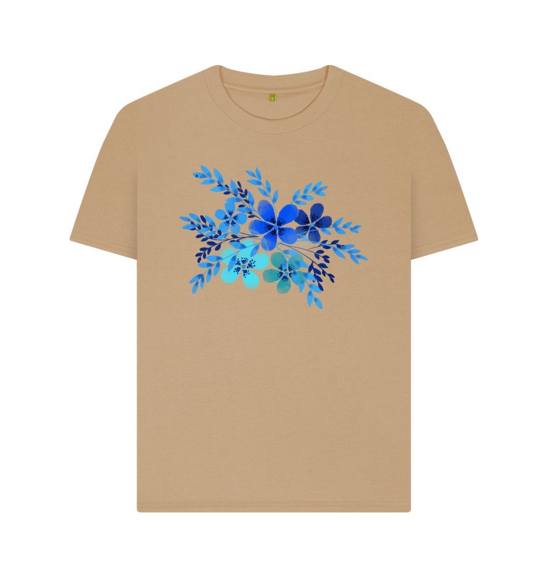 Sand Blue Flowers Tee