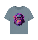 Stone Blue Purple Chimp Oversized Tee